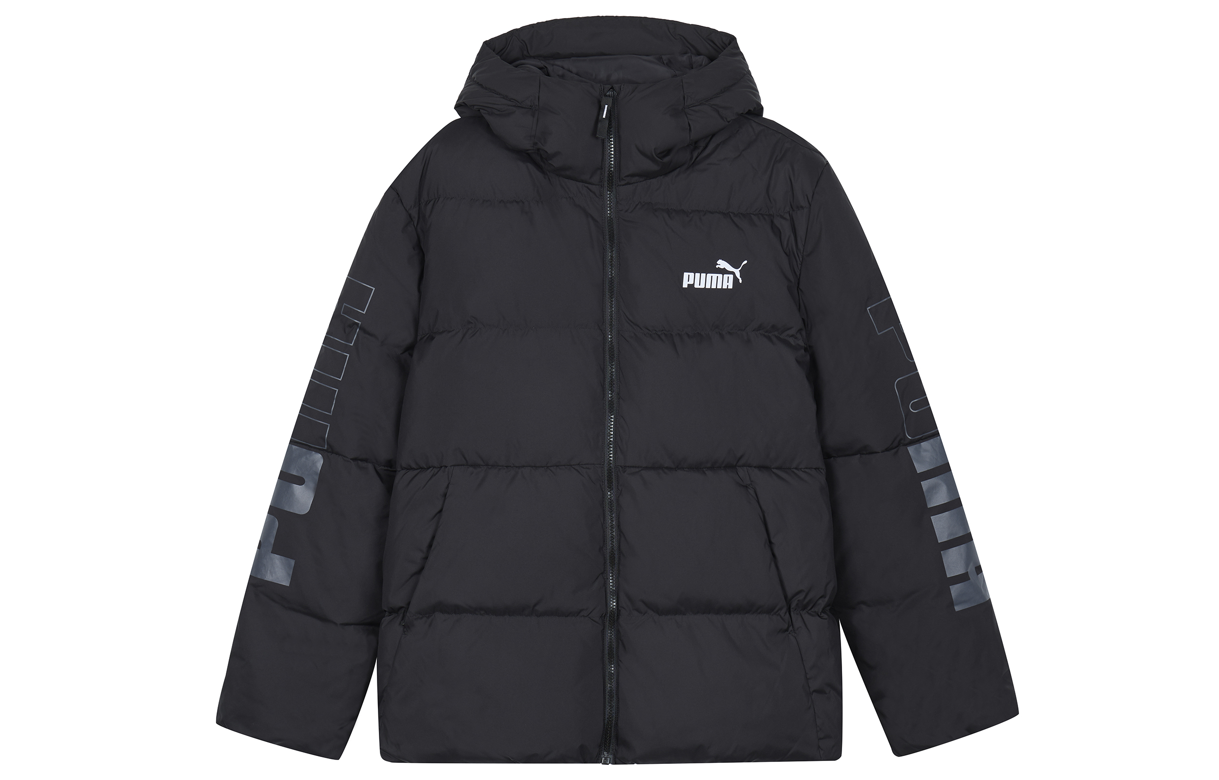 Order Puma 黑色連帽羽絨外套 字母印花休閒設計 678720-01