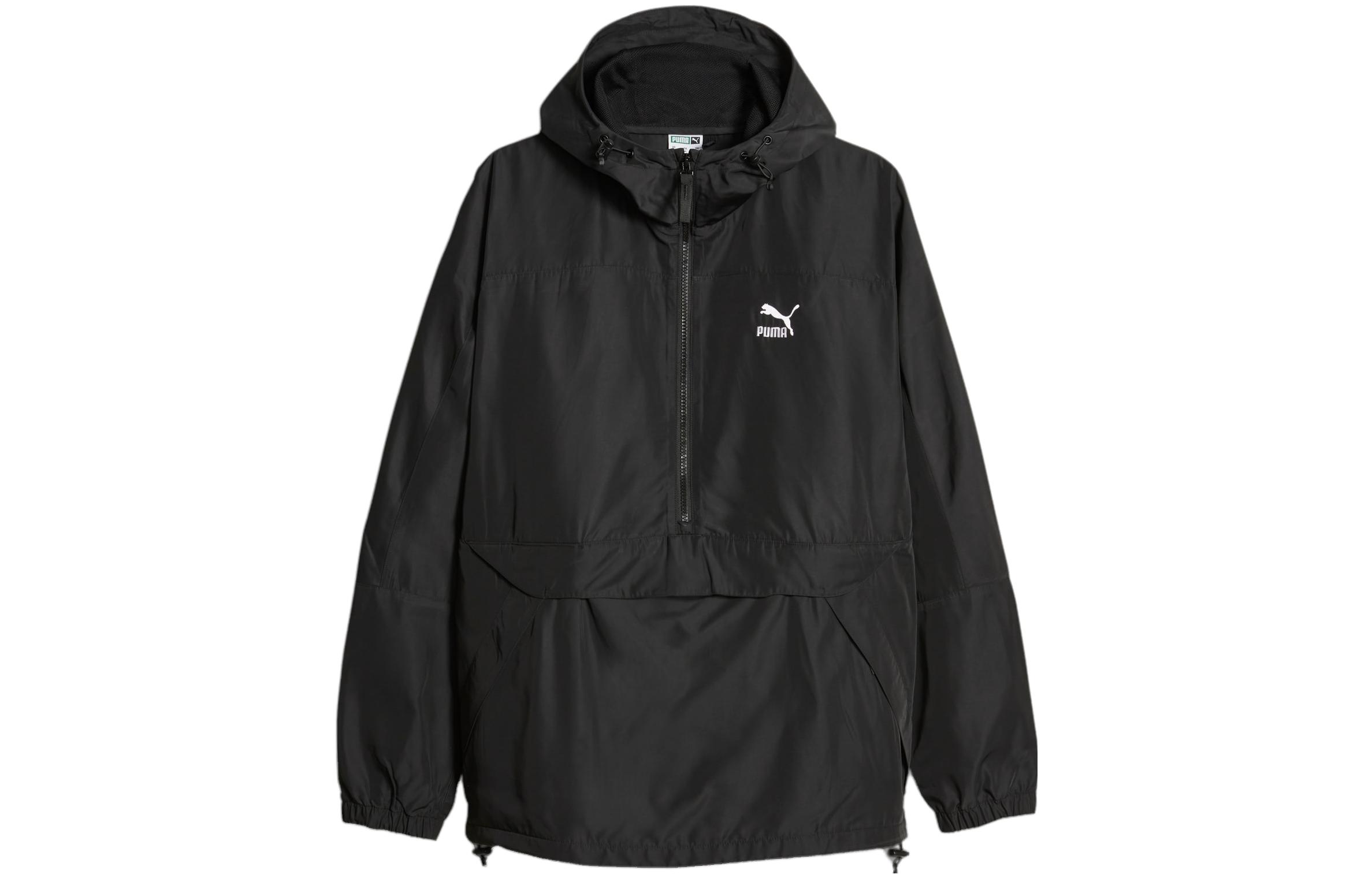 Puma Black Hooded Windbreaker Casual Long-Sleeve Jacket 622187-01