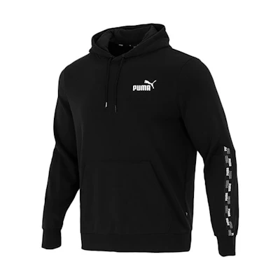 Puma Black Hoodie Pullover Sweatshirt with Side Stripe Design 846560-01