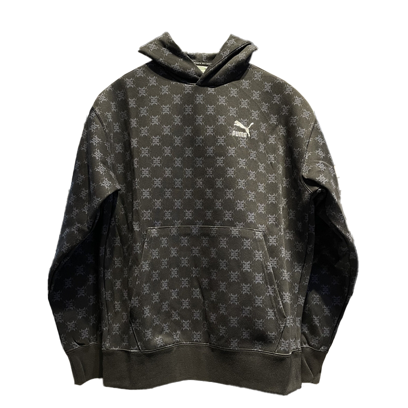 Puma Black Hoodie with Brand Logo Long Sleeve Casual Style 537353-01