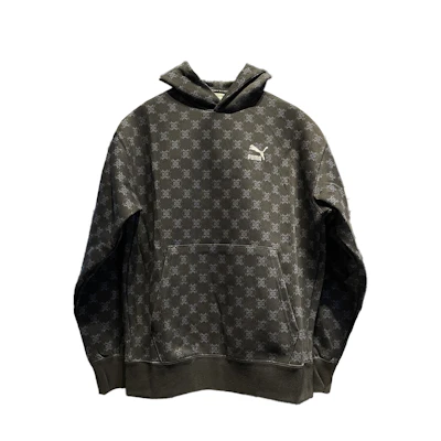Puma Black Hoodie with Brand Logo Long Sleeve Casual Style 537353-01