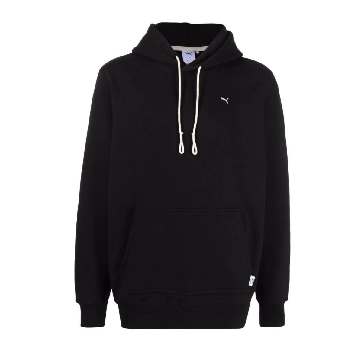 Puma Black Hoodie with Embroidered Logo, Solid Color, Long Sleeve Pullover 533464-01