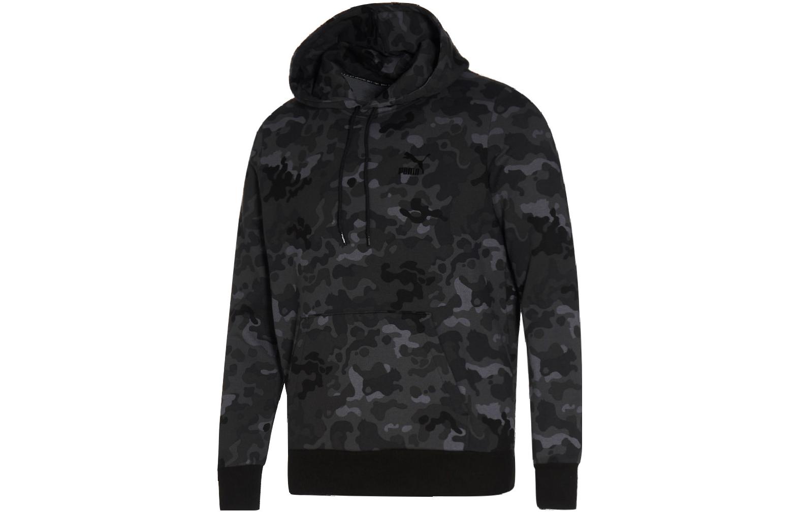 Puma Black Hoodie with Full Camo Print Long Sleeve 531395-01