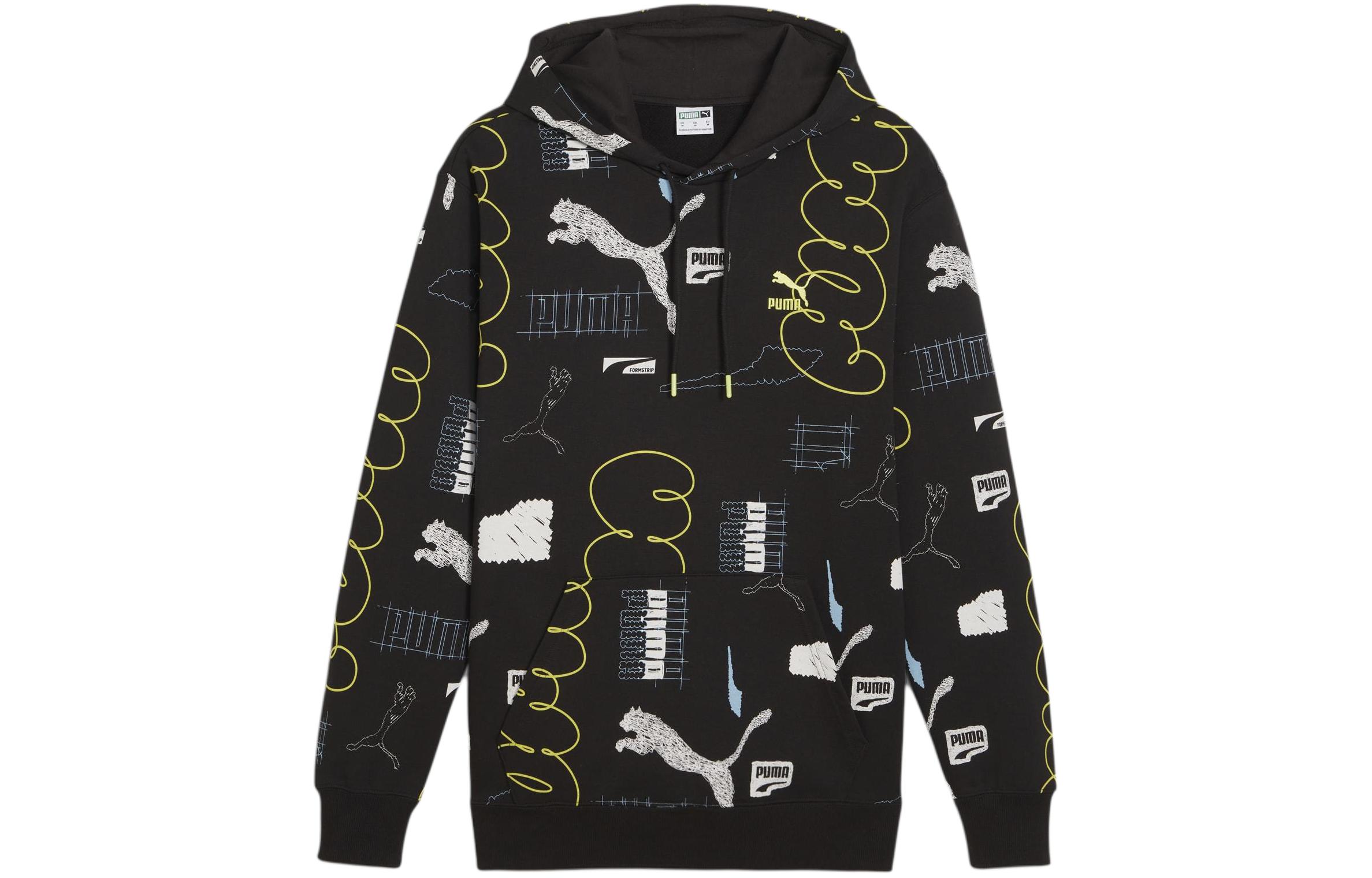 Puma Black Hoodie with Full Letter Print Design 624300-01