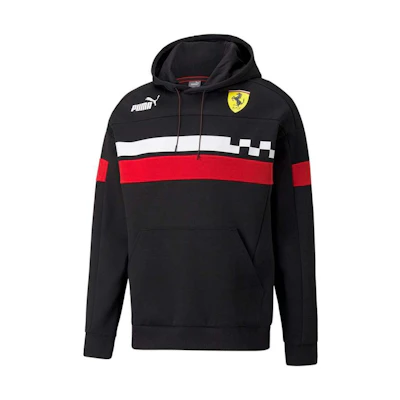 Puma Black Hoodie with Letter Graphic Print Long Sleeve Pullover Fit 531650-01