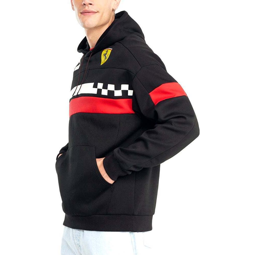 Shop Puma 黑色連帽衫 字母印花 長袖套頭款 531650-01