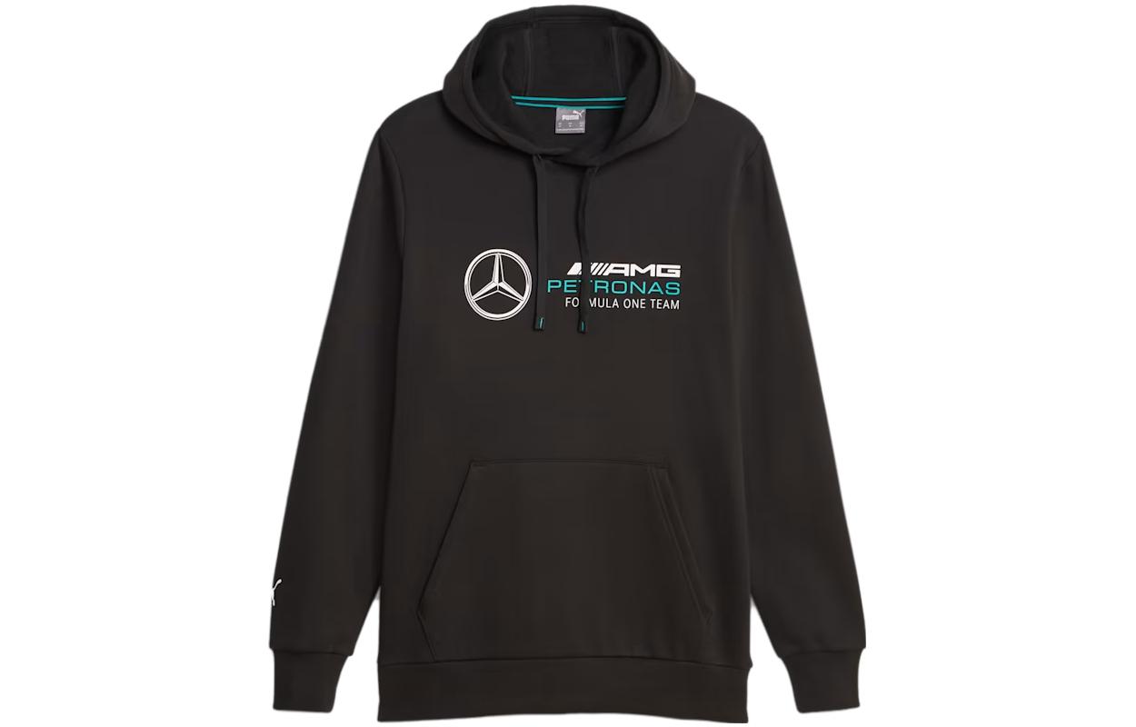 Puma Black Hoodie with Logo Lettering and Graphic Print 621159-01