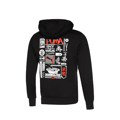 Puma Black Hoodie with Logo Print and Pullover Design 534140-01