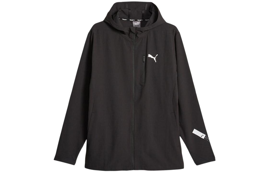 Puma Black Hoodie with Logo Print Long-Sleeve Jacket 523709-51