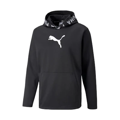 Puma Black Hoodie with Solid Color and Letter Print Design 521306-01
