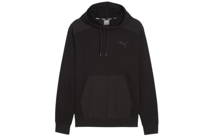 Puma Black Hoodie with Solid Color and Logo Print 524887-01