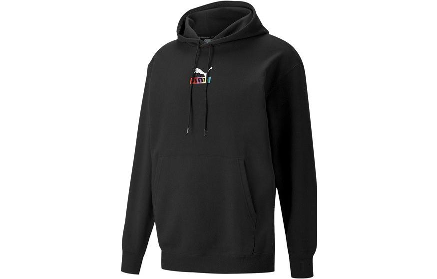 Puma Black Hoodie with Solid Logo Print Long Sleeve 535303-01