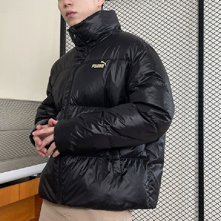 Puma Black Jacket with Logo Print, Solid Color, Stand Collar, Long Sleeve 625611-01 圖 7