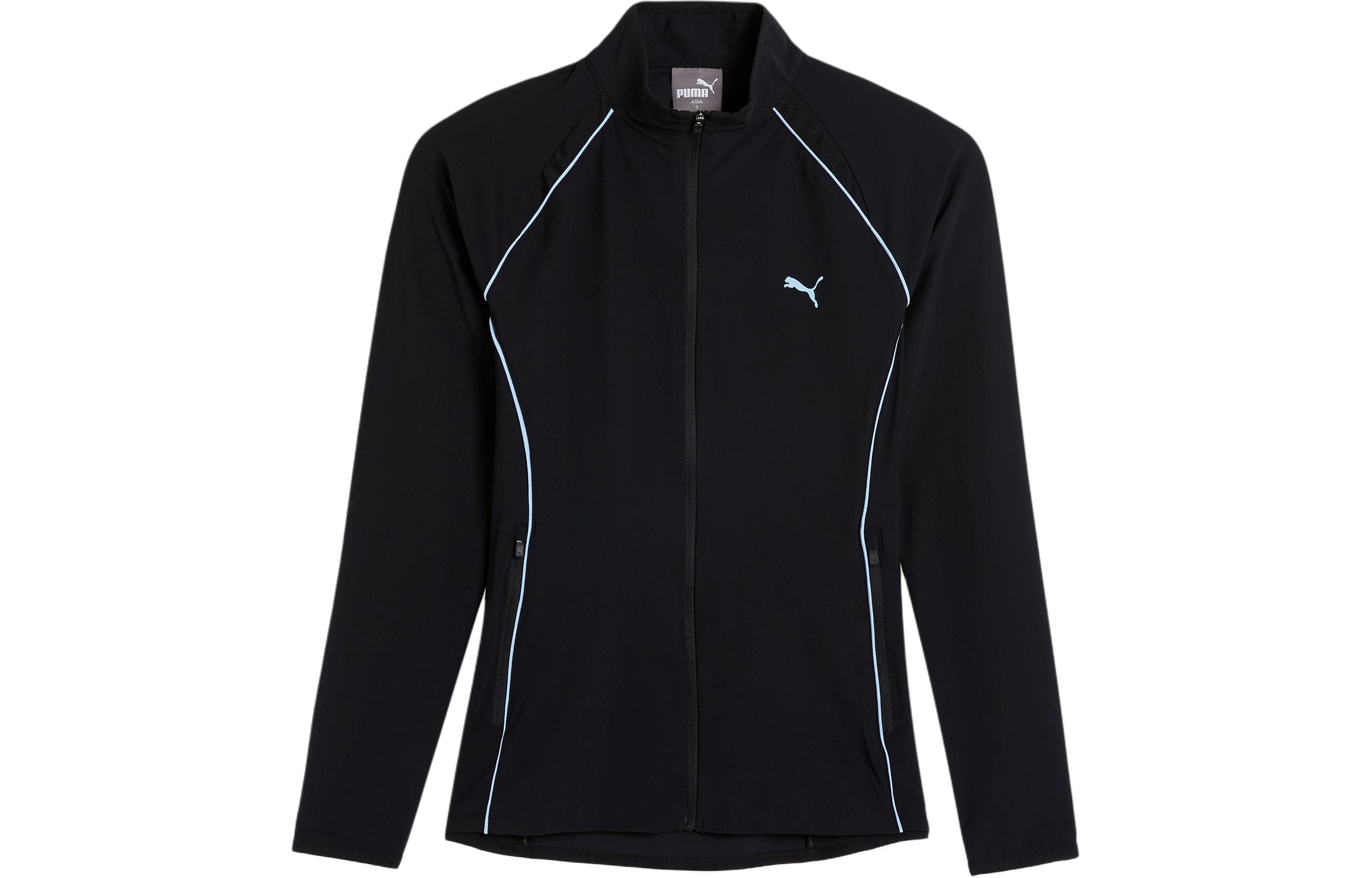 Puma Black Knit Track Jacket with Striped Design 933826-01