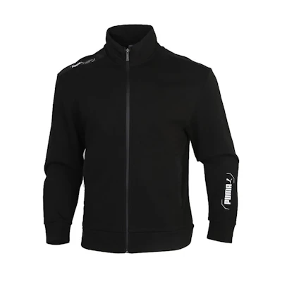 Puma Black Knit Track Jacket with Zipper and Stand Collar 585258-01