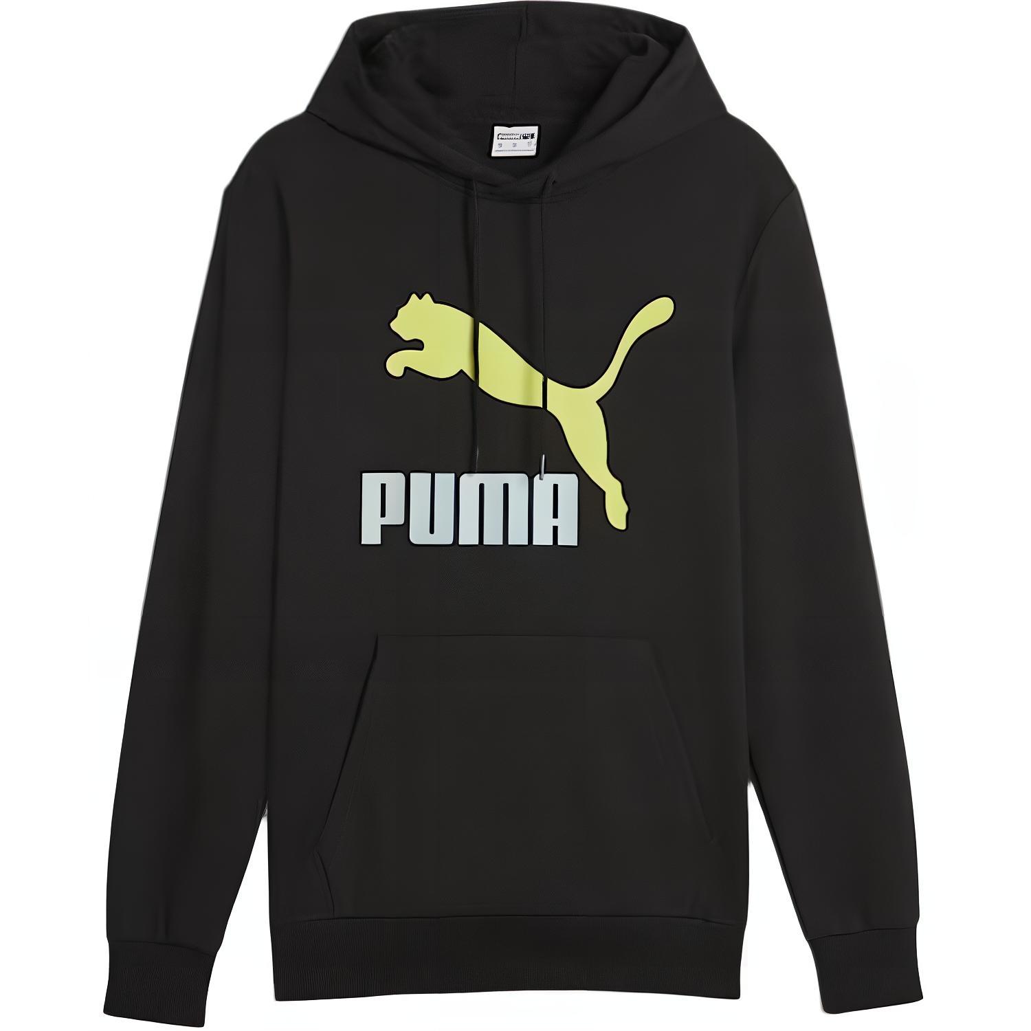 Puma Black Lemon Drawstring Hoodie with Logo Print Long Sleeves 539518-94
