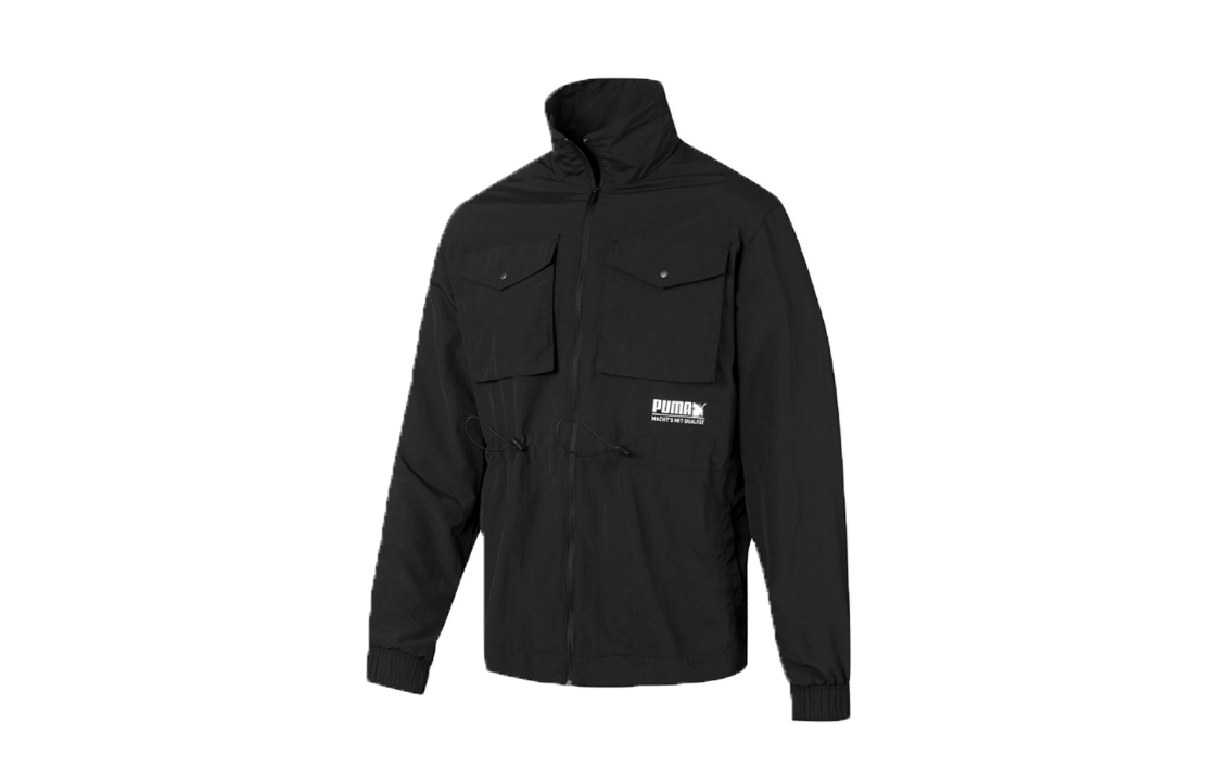 Puma Black Letter Logo Zip-Up Track Jacket 596861-01