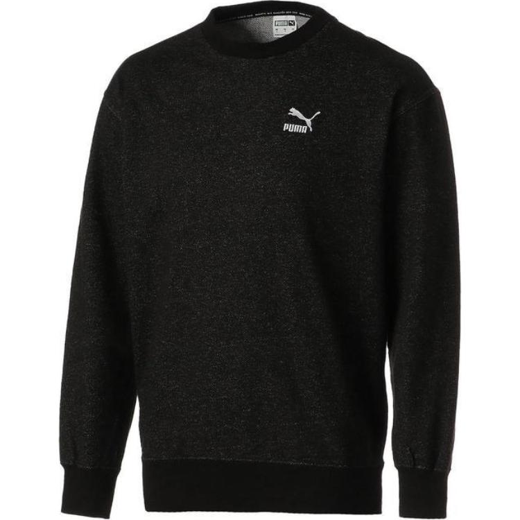 Puma Black Letter Print Crewneck Sweatshirt Long Sleeve 537370-01