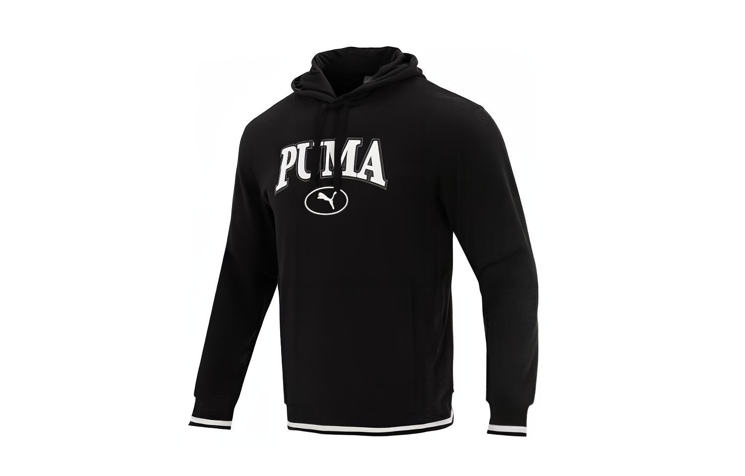 Puma Black Letter Print Pullover Hoodie - Casual and Breathable 678419-01