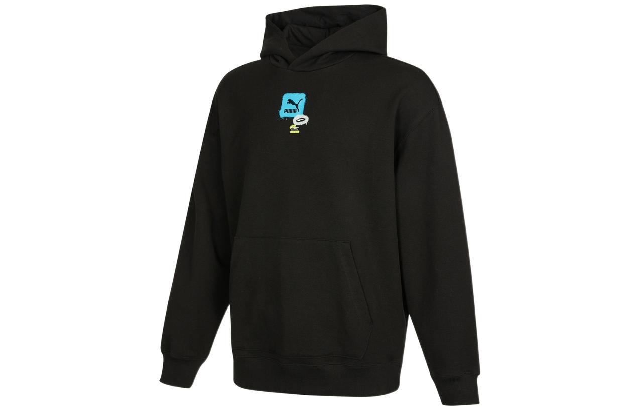 Puma Black Logo Casual Pullover Hoodie 536061-01