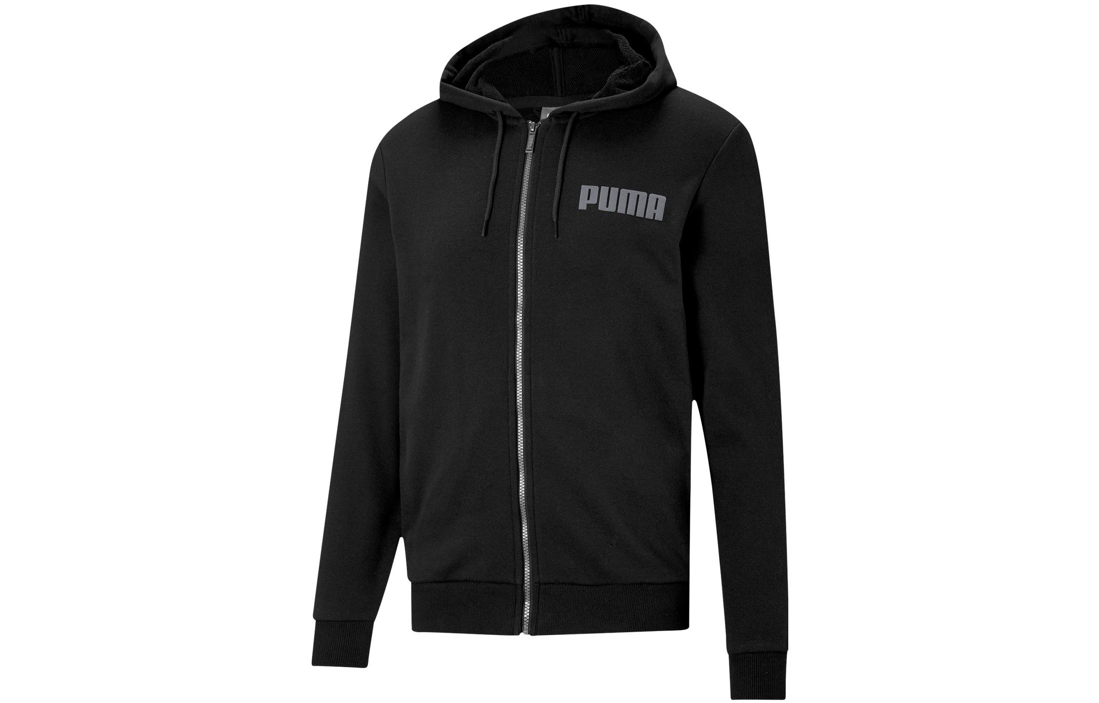 Puma Black Logo Hoodie Jacket Casual Outerwear 588802-01