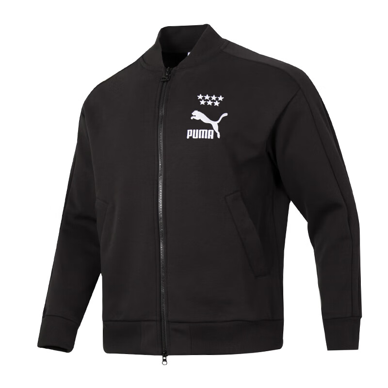 Puma Black Logo Outdoor Casual Sports Zip-Up Jacket 628094-01