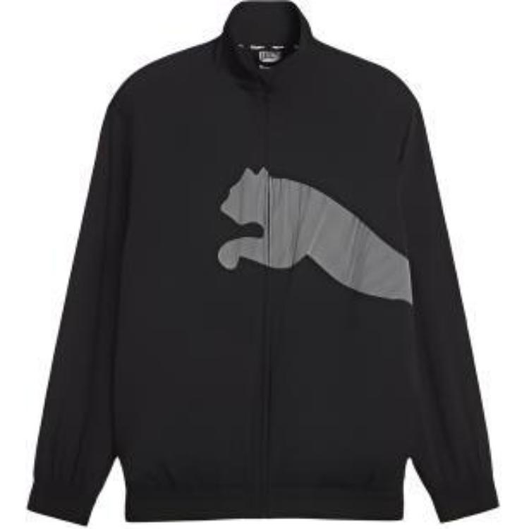 Puma Black Logo Print High-Neck Zip-Up Jacket 525563-01