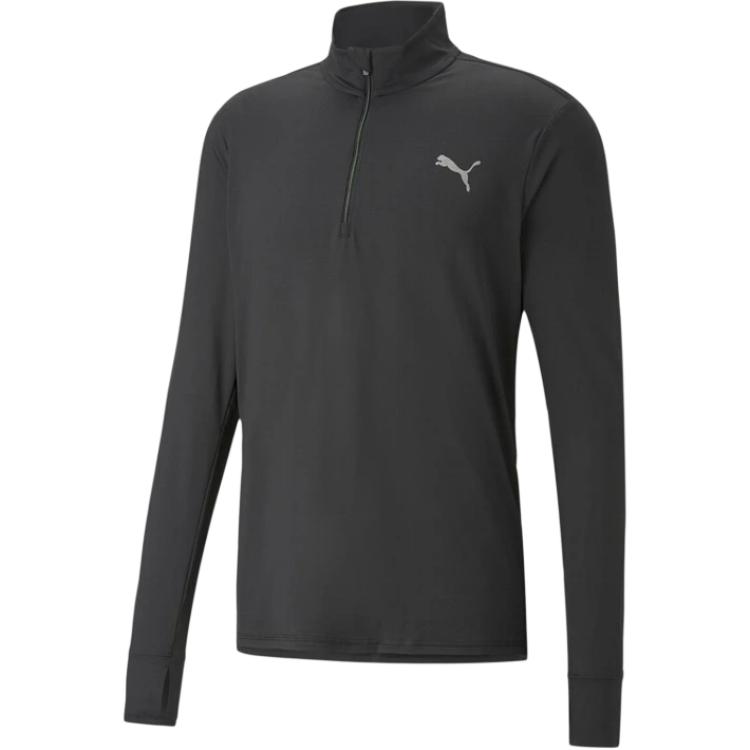 Puma Black Logo Print High Neck Zip-Up Long Sleeve Sweatshirt 524508-01