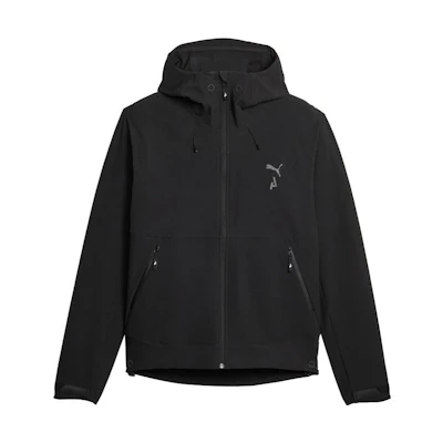Puma Black Logo Print Hooded Zip Woven Jacket 524108-01