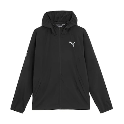 Puma Black Logo Print Oversized Hoodie Jacket with Dropped Shoulders 523274-01