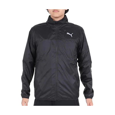 Puma Black Logo Print Stand Collar Zip-Up Jacket 525022-01