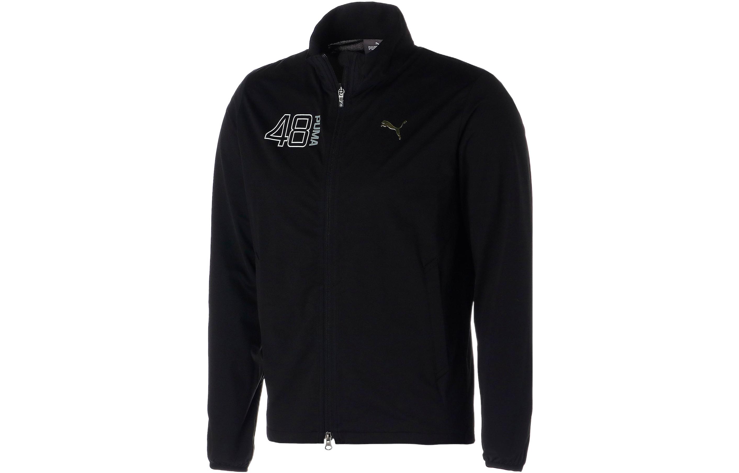 Puma Black Logo Print Zipper Hoodie Jacket 539380-01