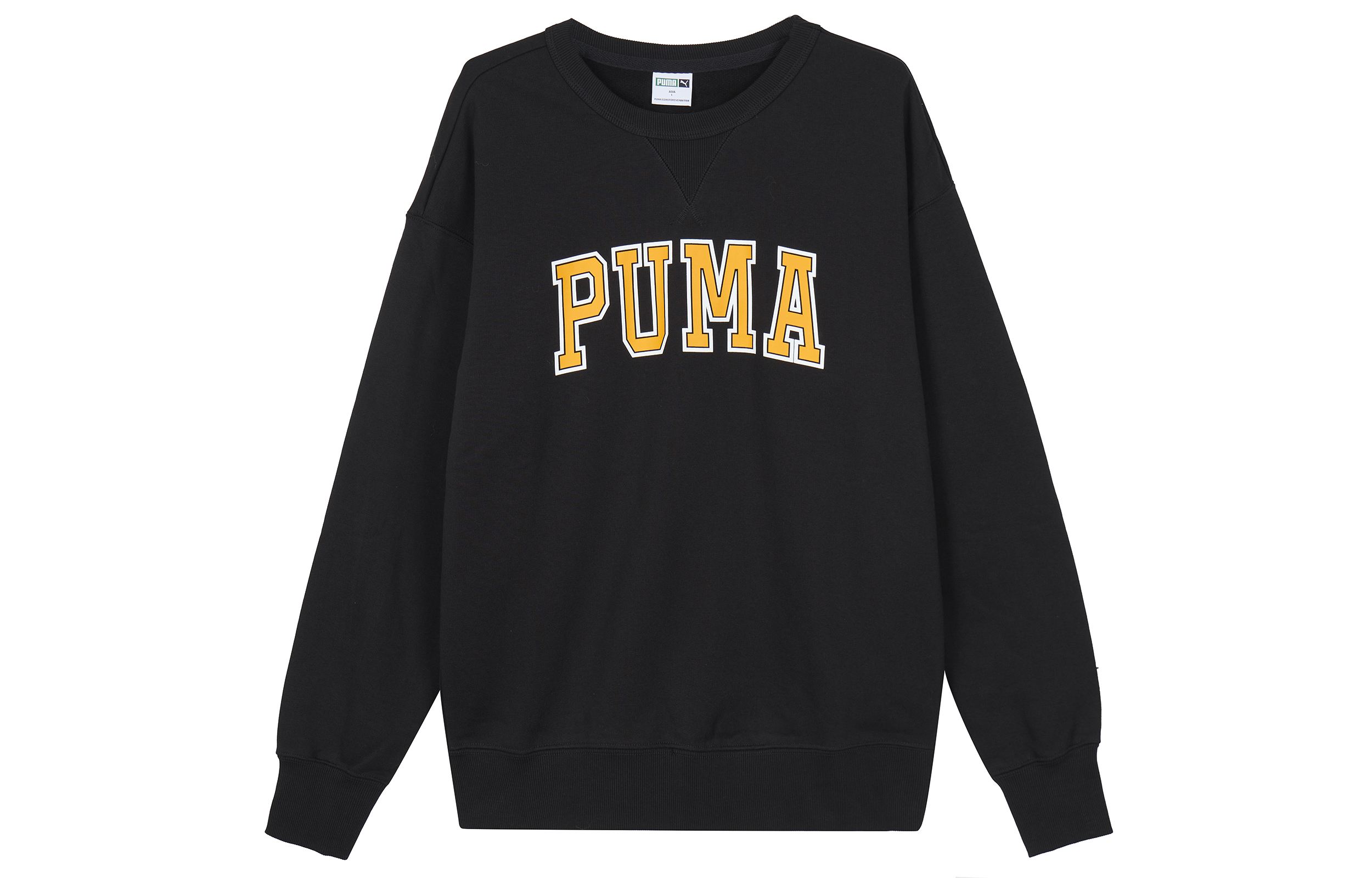 Puma Black Logo Printed Pullover Long-Sleeve Sweatshirt 536769-01