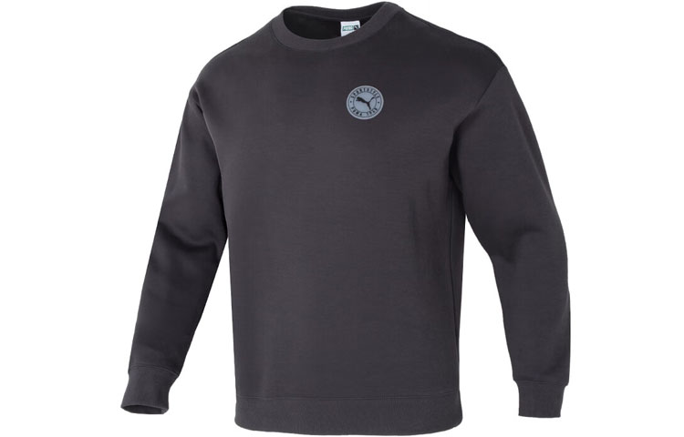 Puma Black Logo Pullover Long-Sleeve Sweatshirt Unisex for Running & Training 627878-75