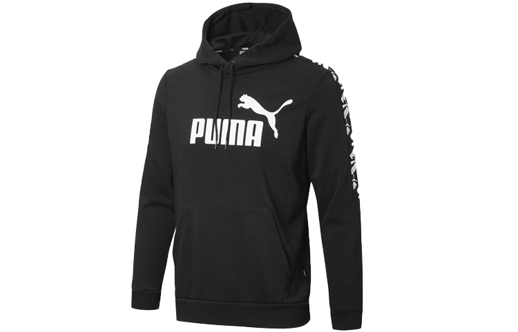 Puma Black Logo Tape Hoodie Casual Sweatshirt 584128-01