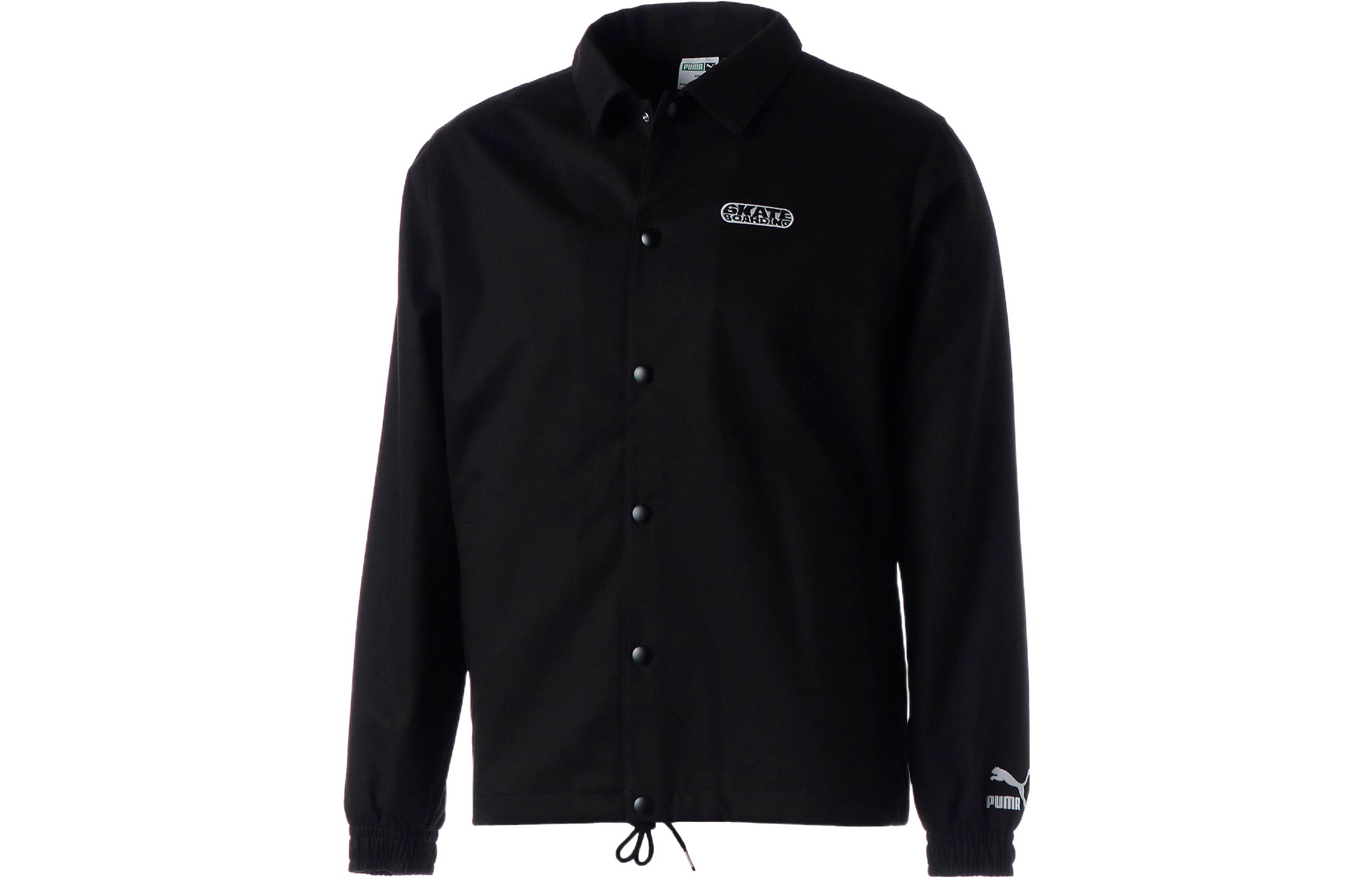 Puma Black Long-Sleeve Jacket with Solid Embroidered Logo 537550-01