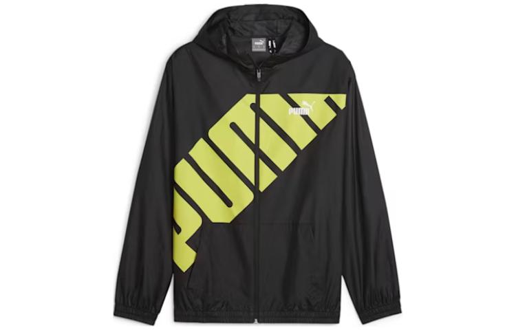 Puma Black Long-Sleeve Zip Hoodie Jacket with Logo Print 626023-01