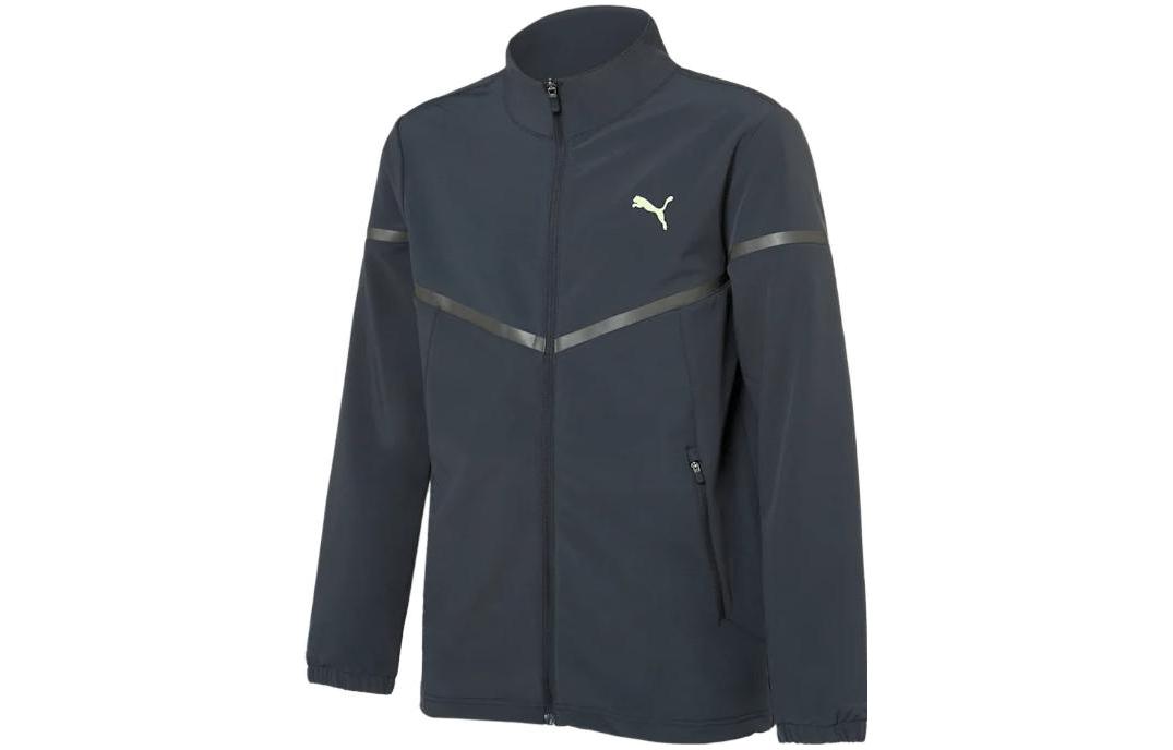 Puma Black Loose-Fit Logo Print Zip-Up Jacket 933106-02