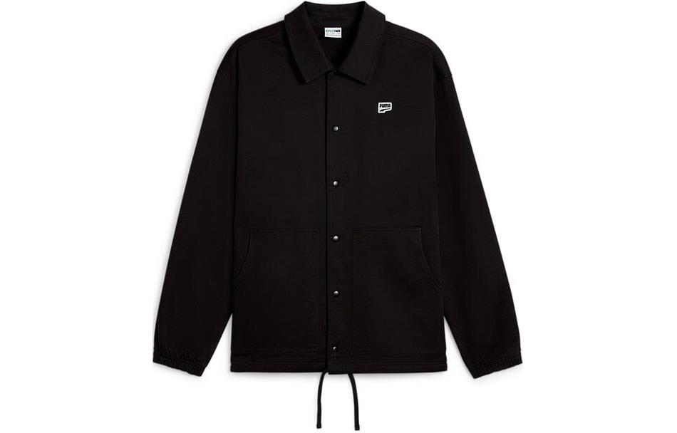 Puma Black Outdoor Casual Plain Collar Button-Up Shirt Jacket 626061-01