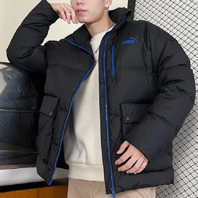 Puma 黑色戶外拼接設計拉鍊休閒外套 625609-01 Lookbook Puma 黑色戶外拼接設計拉鍊休閒外套 625609-01