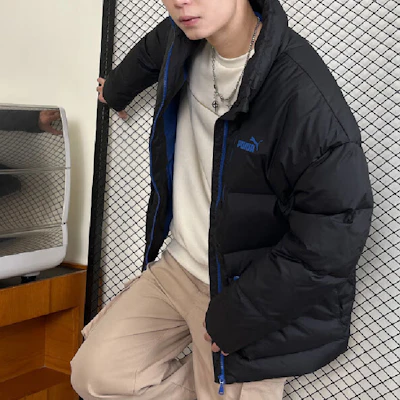 Puma 黑色戶外拼接設計拉鍊休閒外套 625609-01 Shop Puma 黑色戶外拼接設計拉鍊休閒外套 625609-01