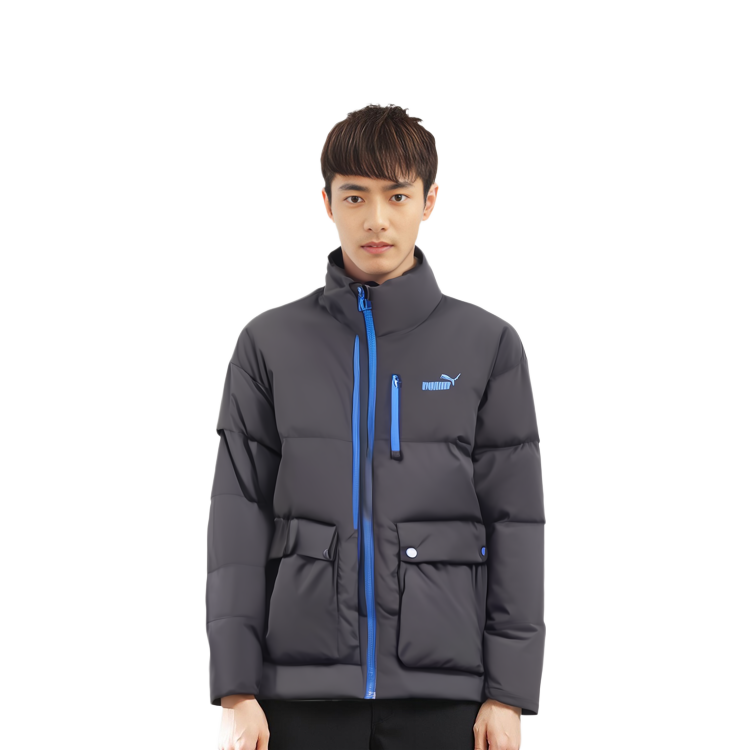 Sizing Puma 黑色戶外拼接設計拉鍊休閒外套 625609-01