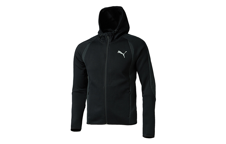 Puma Black Patchwork Knit Hoodie Jacket 594608-01