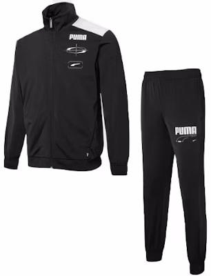 Puma 黑色印花運動套裝 拉鍊連帽外套與長褲 67122701 Buy Puma 黑色印花運動套裝 拉鍊連帽外套與長褲 67122701