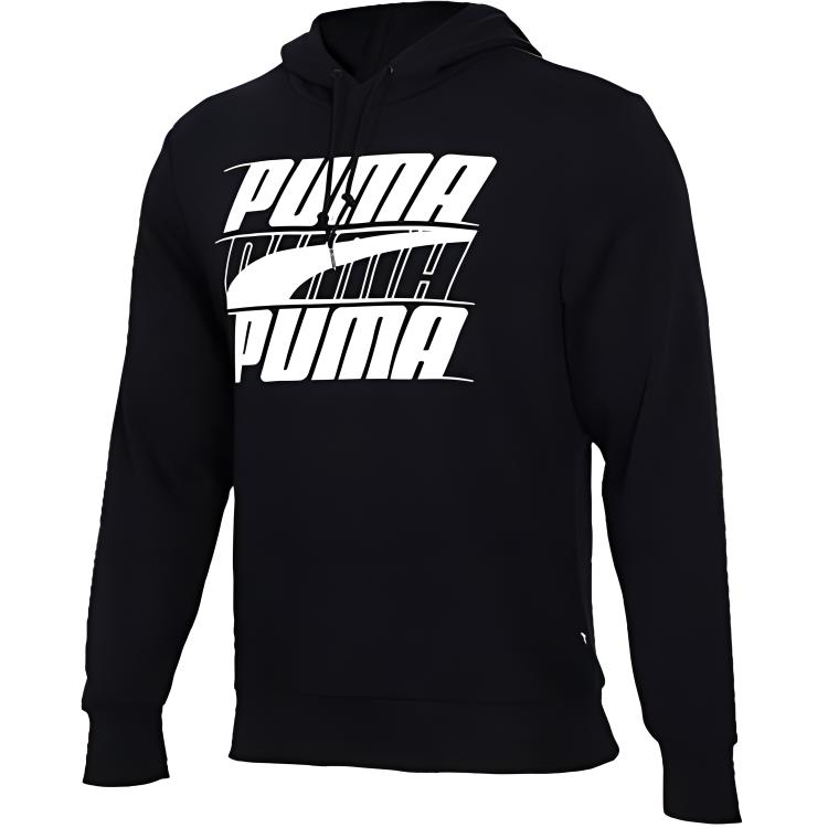 Puma Black Pullover Hoodie with Letter Logo Print 844141-01