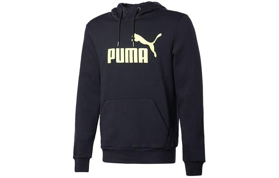 Puma Black Pullover Hoodie with Logo Print and Drawstring Design 838257-26