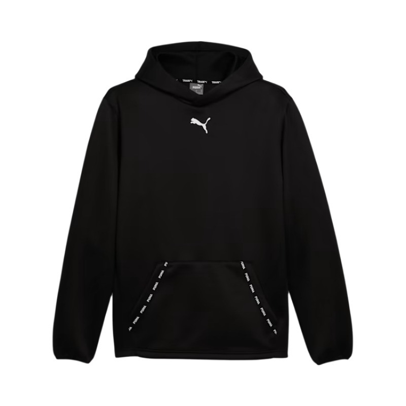 Puma Black Pullover Hoodie with Printed Logo and Casual Design 524771-01