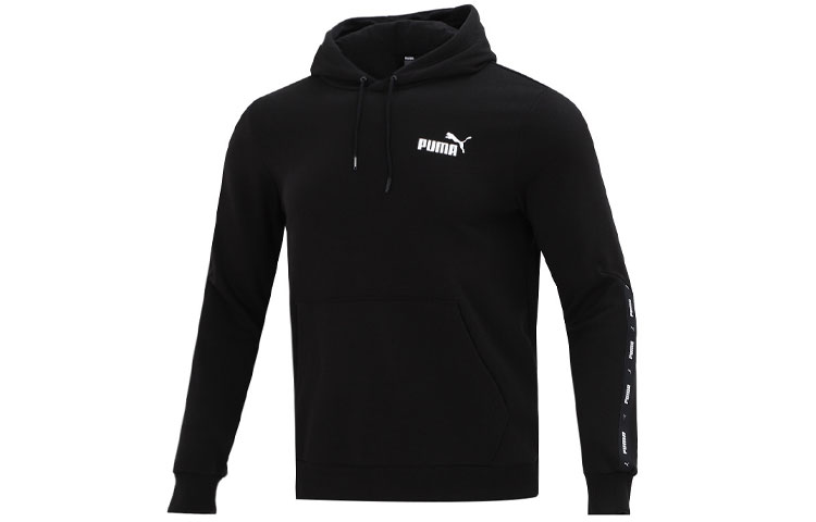 Puma Black Pullover Hoodie with Side Stripes 849590-01