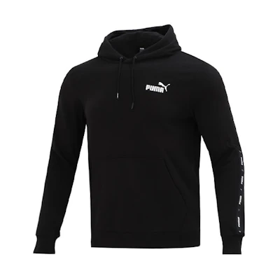 Puma Black Pullover Hoodie with Side Stripes 849590-01