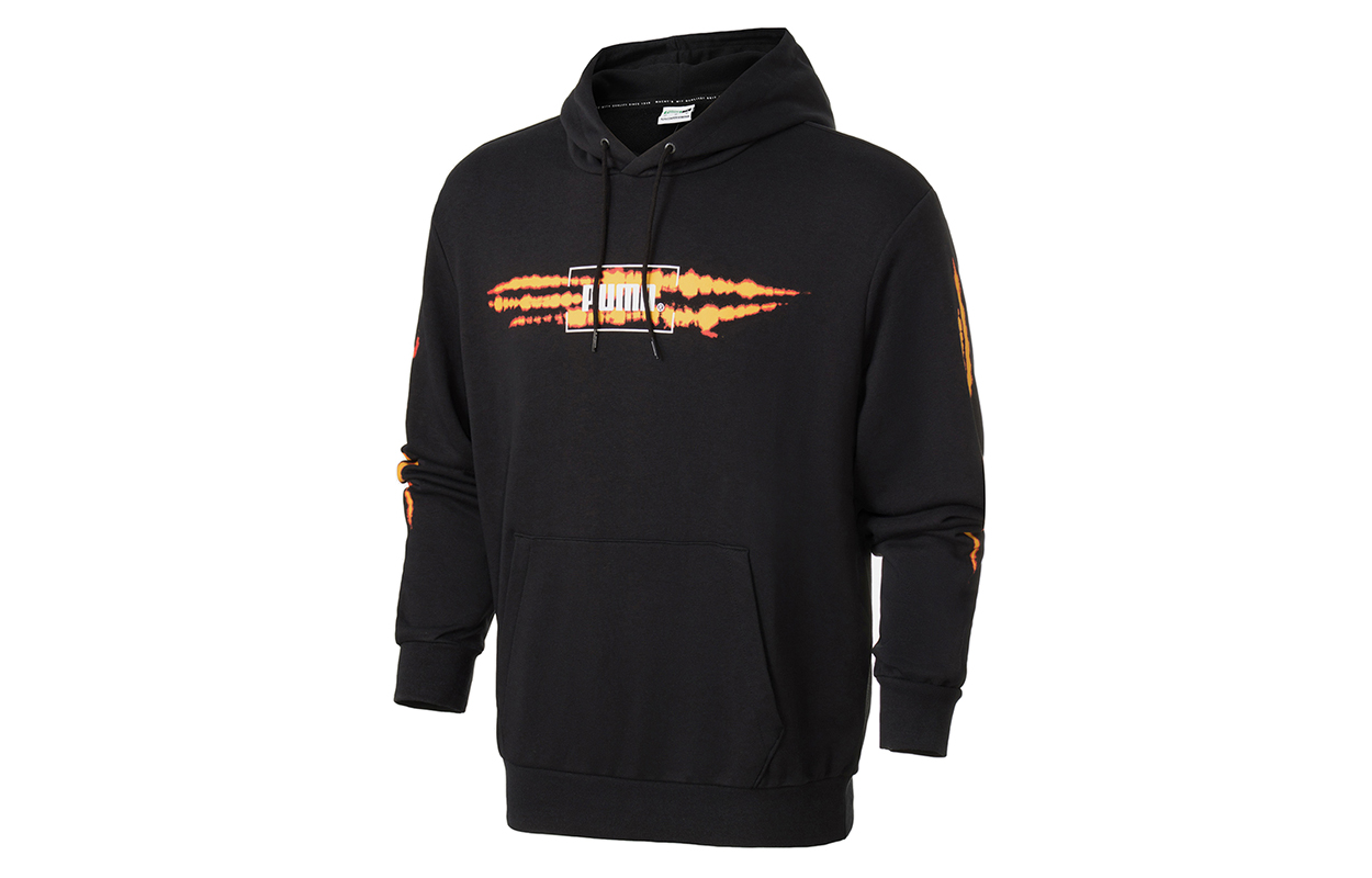 Puma Black Pullover Knit Hoodie Casual Sweatshirt 598504-01